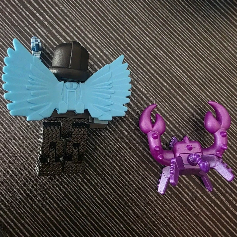 Roblox Jailbreak Celestial Car Vehicle Set with Winged Figure and Purple Monster